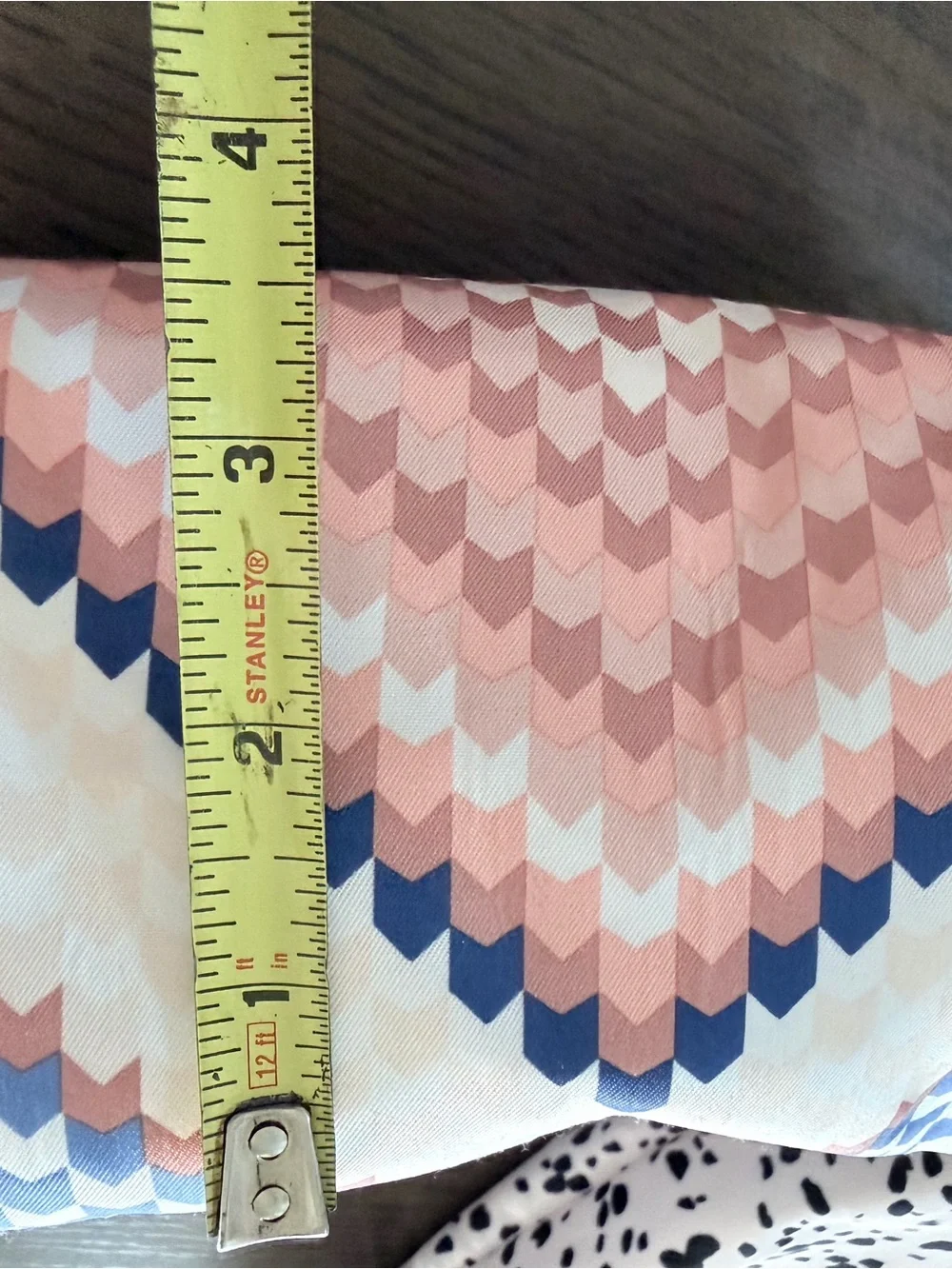 Stella and Dot Peach Navy Chevron Cosmetic Pouch